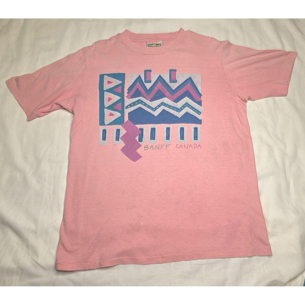 Banff Canada Vintage Shirt Mens Medium Pink Graphic Tee The Shirt Company